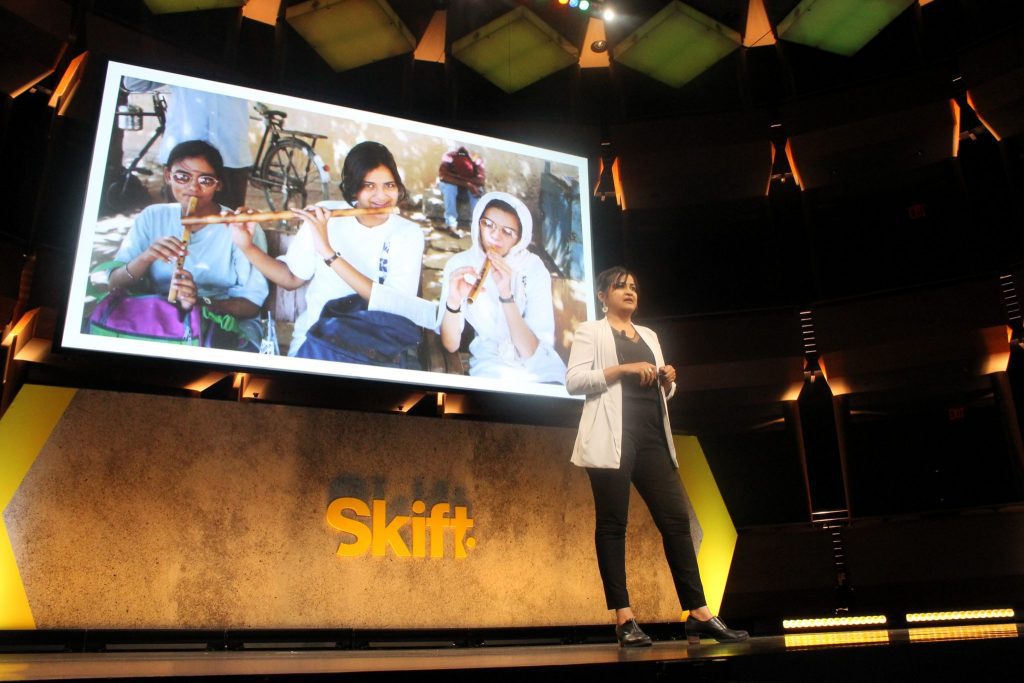 Geetika Agrawal, CEO of Vacation With an Artist (VAWAA), spoke at Skift Global Forum in New York City on September 27.