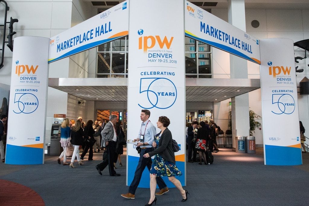 U.S. Travel is making structural changes to add domestic tourism advocacy to its work. Pictured are attendees at its IPW conference in May 2018 in Denver, Colorado.