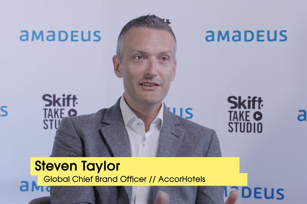 Steven Taylor, global chief brand officer for AccorHotels, spoke in the Skift Take Studio at Skift Tech Forum in June.