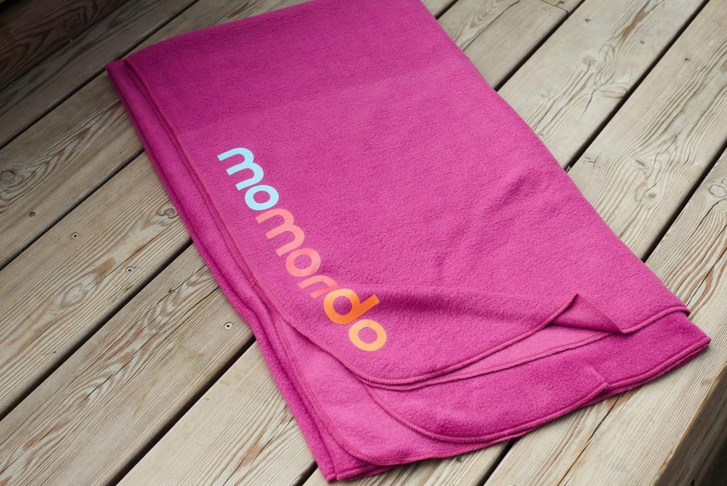 A Momondo branded towel. The company increased turnover in 2017.