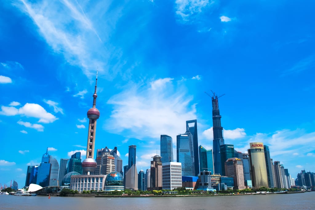 The Shanghai skyline in 2015.