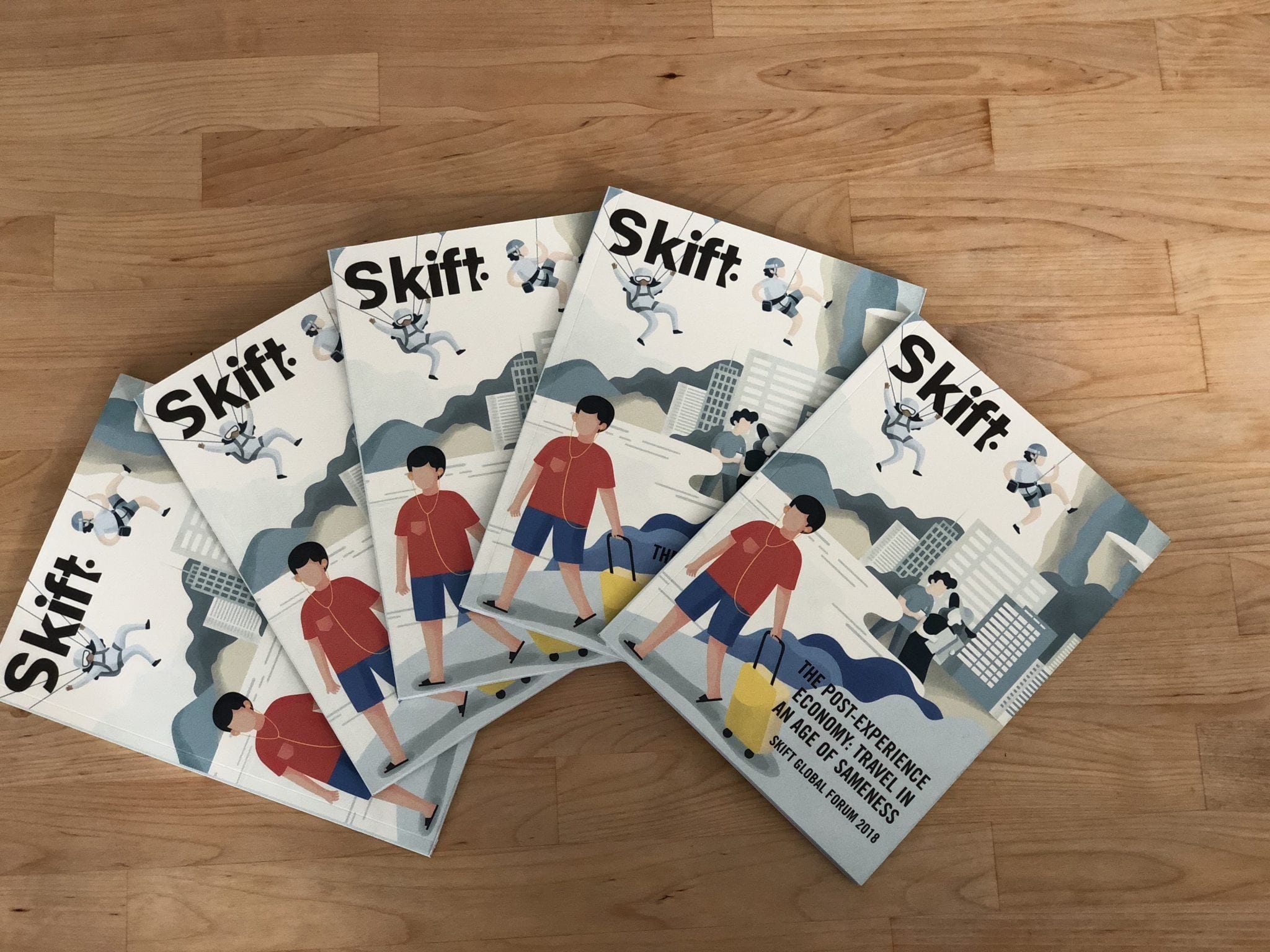 The Skift Global Forum 2018 magazine The Post-Experience Economy: Travel in an Age of Sameness. 