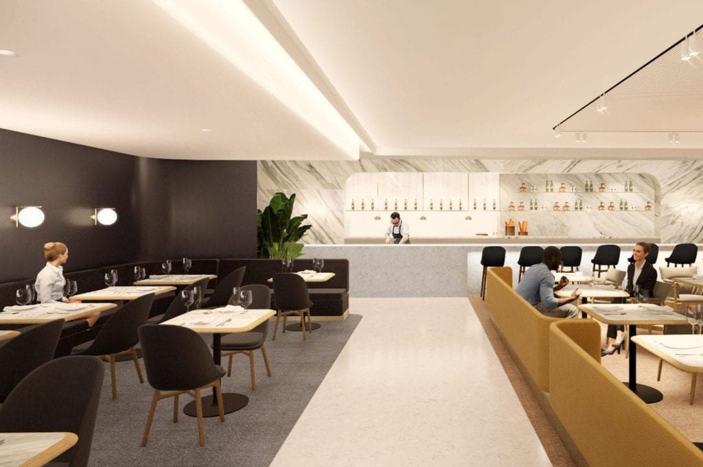 Pictured is a rendering of a new first class lounge that Qantas is planning for Singapore Changi Airport. 
