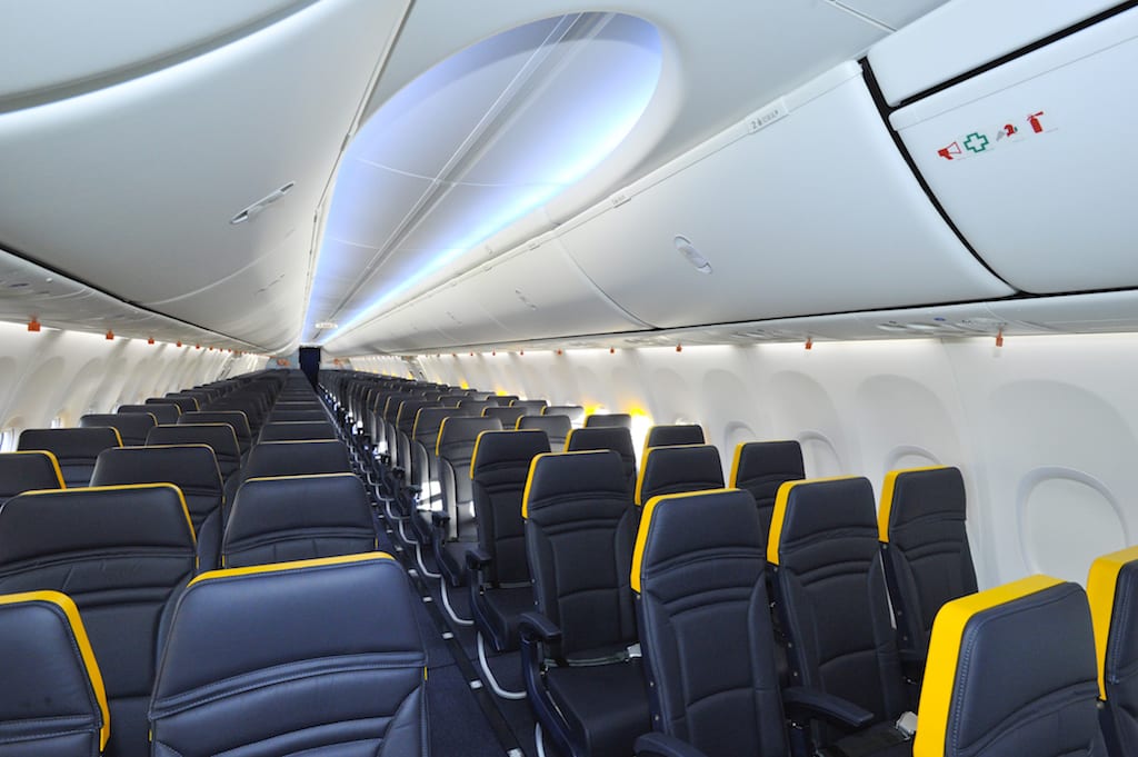 Ryanair is not known as a premium airline, but it is increasing selling slightly better products to its customers, and making a big margin in the process. Pictured is a Boeing 737 aircraft.