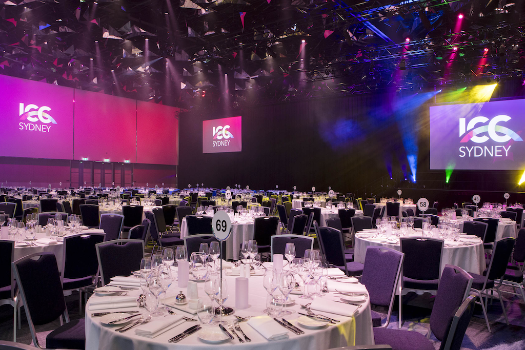 A promotional photo of the ballroom at International Convention Centre Sydney.