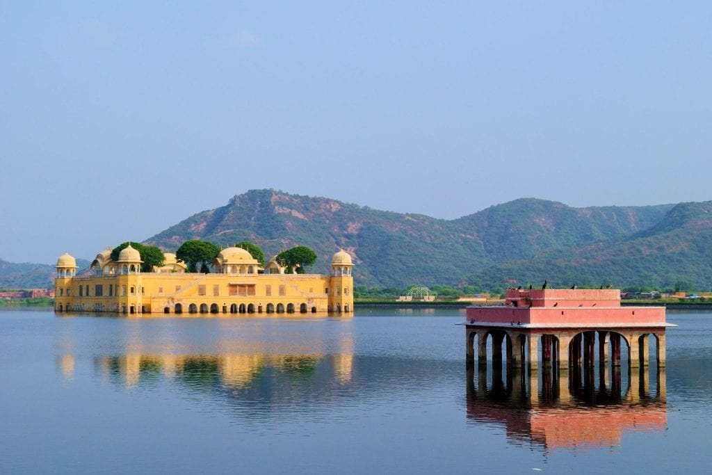 Shown here is Jai Mahal Lake Palace in Jaipur, India, one of the places travelers can book a trip to via online agency MakeMyTrip.