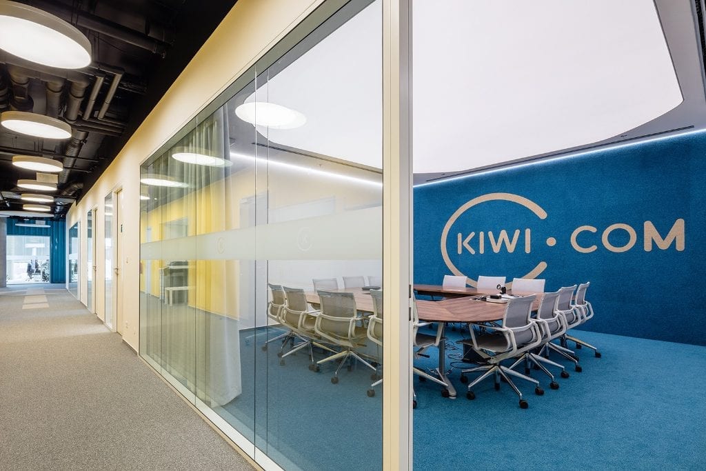 Shown here is a conference room in the 92,600 square feet headquarters for online travel agency Kiwi in Brno, Czech Republic. The company is rumored to be closing a funding round.