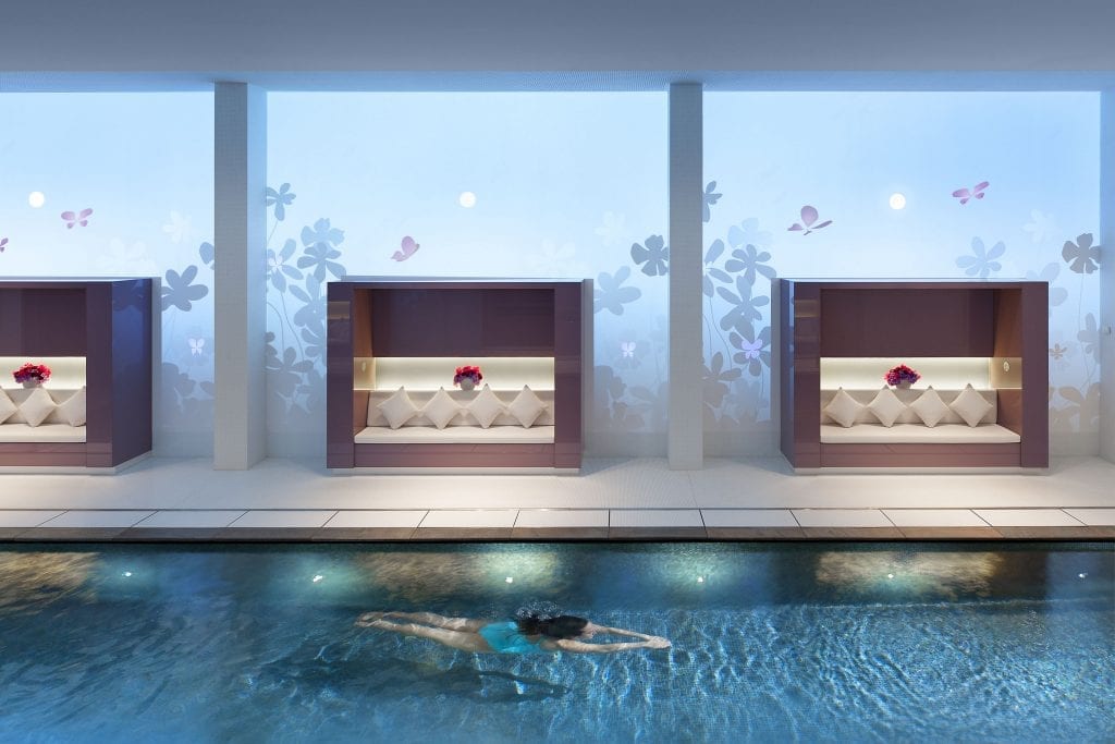 The spa pool at the Mandarin Orient hotel in Paris. How much should hotels invest in wellness facilities?