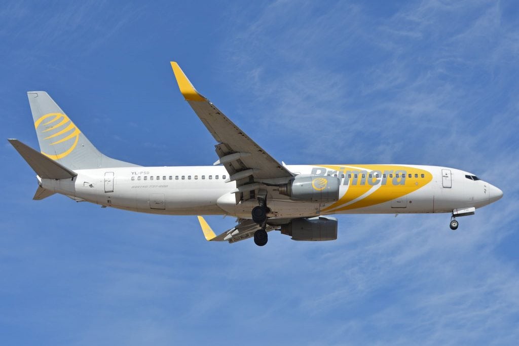 A Primera Air Boeing 737. The airline is stopping flying.