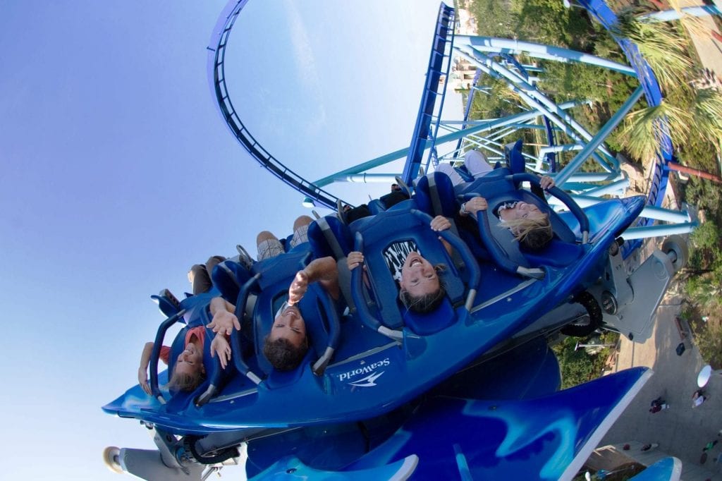 The Manta roller coaster is shown at SeaWorld Orlando in this promotional photo. SeaWorld reported higher attendance and revenue for the third quarter of 2018.