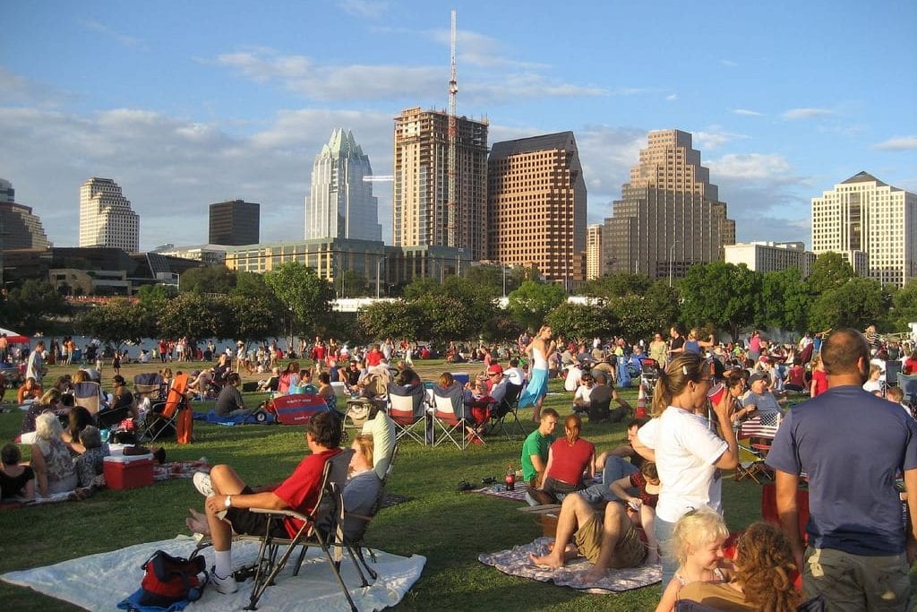 Auditorium Shores on July 4, 2007 in Austin, Texas. Destination marketers are now looking beyond selling tourism to tourism management.