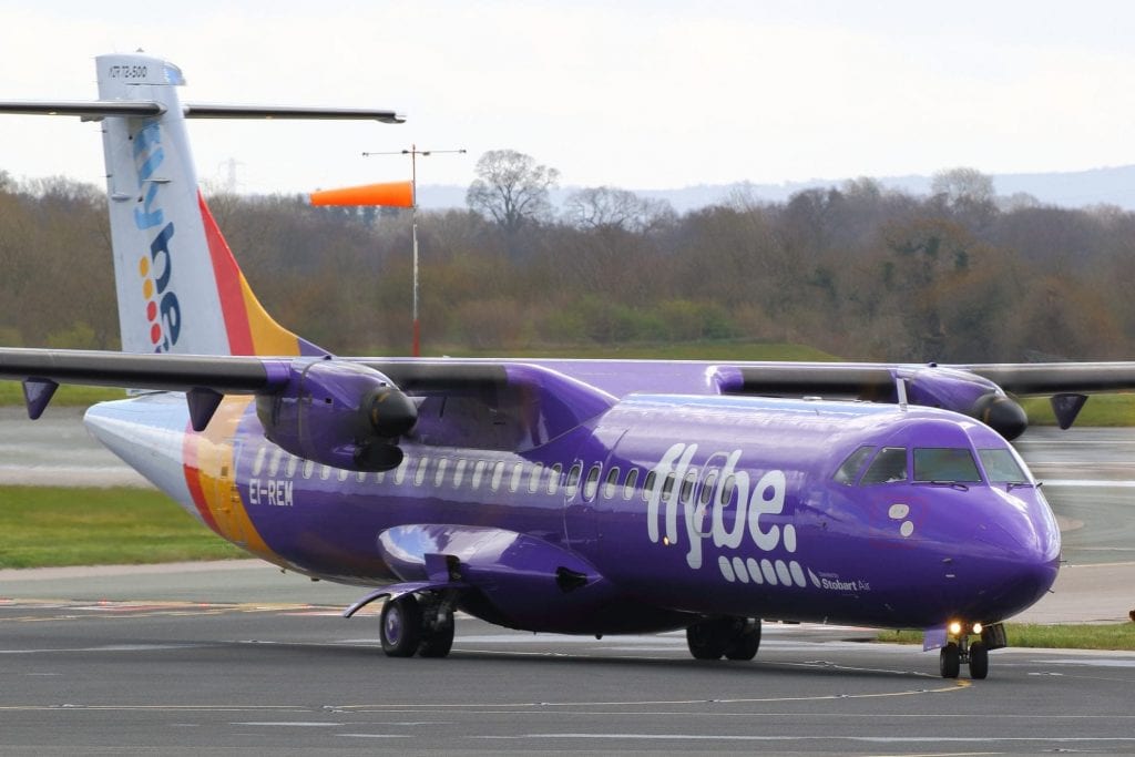 A Flybe aircraft. the airline is looking for a buyer.