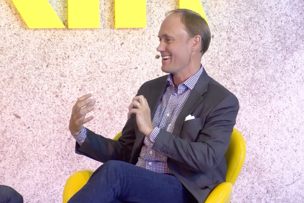 Pictured: Sojern CEO Mark Rabe at the Skift Global Forum in 2018.