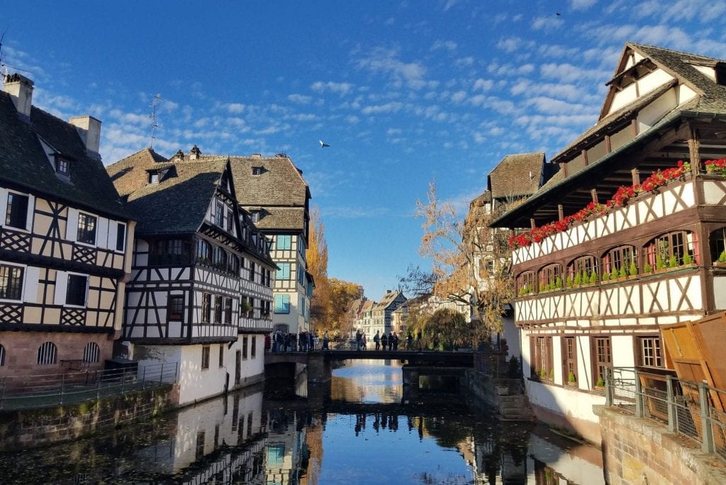 Strasbourg, France is shown in this photo from November taken by someone on a river cruise. A new matching site helps solo seniors find traveling partners. 