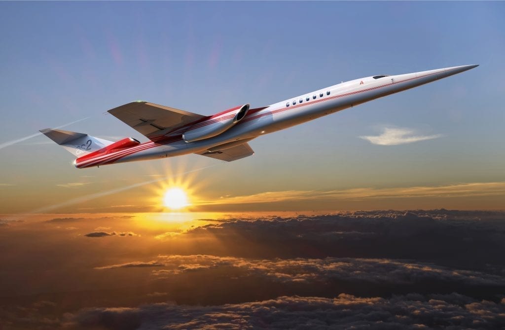 A rendering photo of Aerion's planned AS2 supersonic jet. 