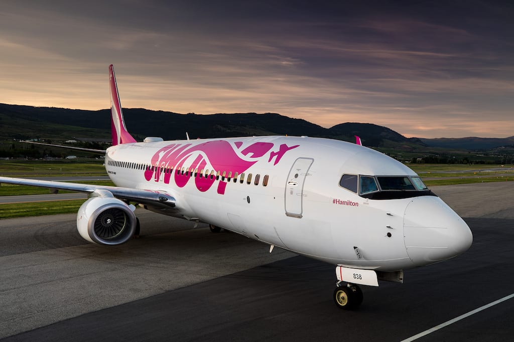 WestJet has created a new ultra-low-cost-carrier called Swoop. This is one of its Boeing 737-800s.