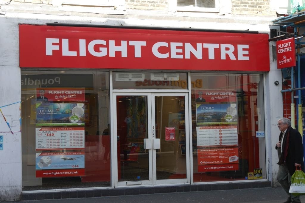 A Flight Centre outlet in London.