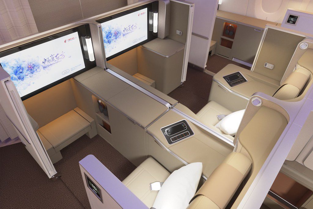 China Eastern Airlines has dropped first class on its Airbus A350s, in favor of premium business. 