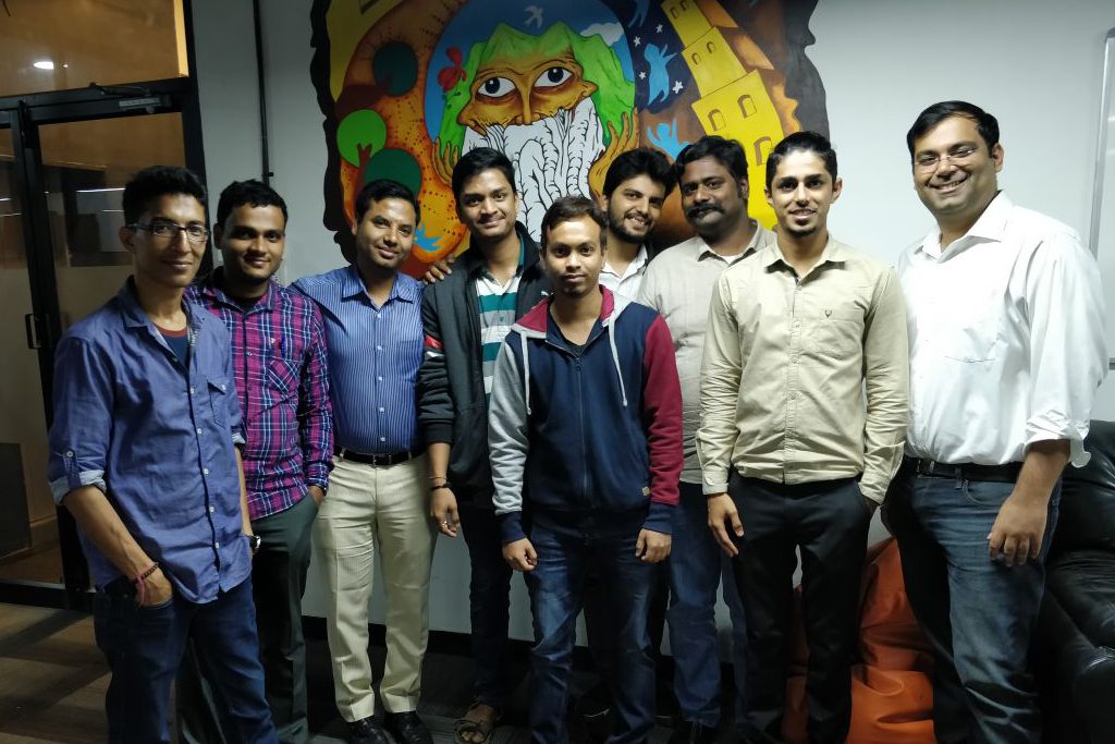 Workers at Itilite, a business travel booking startup in India, pose for a photo. The company announced a fundraising this week.