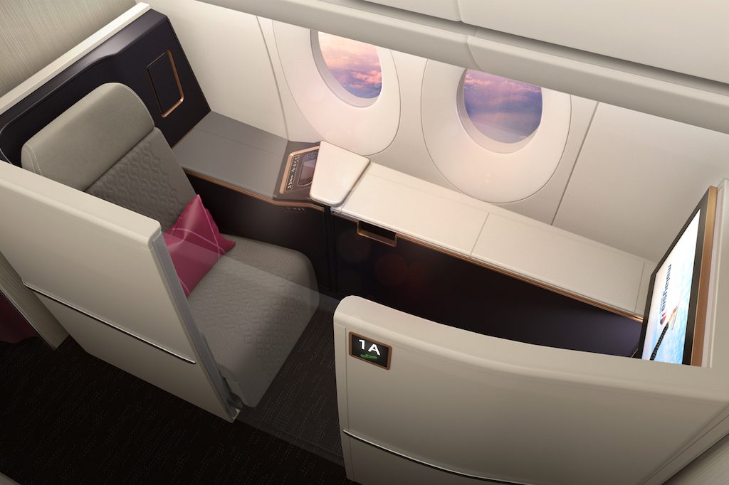 A UK consultancy called factorydesign  created a new first class cabin for Malaysia Air. The cabin is now being sold as premium business class.