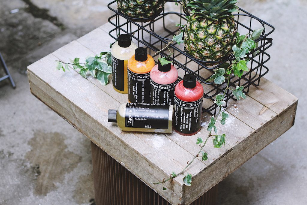 An array of juices are shown. Brands are getting creative to get it on the growing consumer wellness trend.