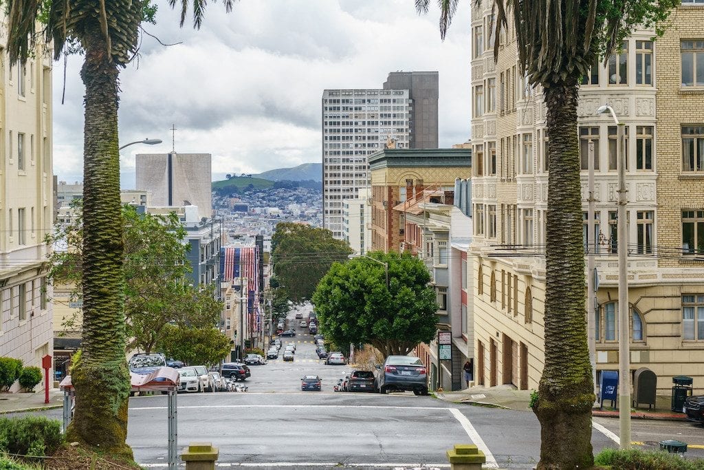 Pacific Heights in San Francisco, where heavy restrictions on Airbnb has resulted in a slew of illegal listings. 