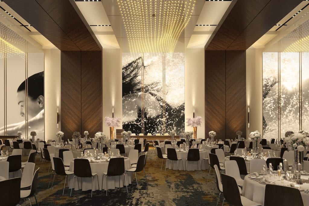 A rendering of a ballroom for the new Signia Hilton brand, which was developed to appeal to groups.