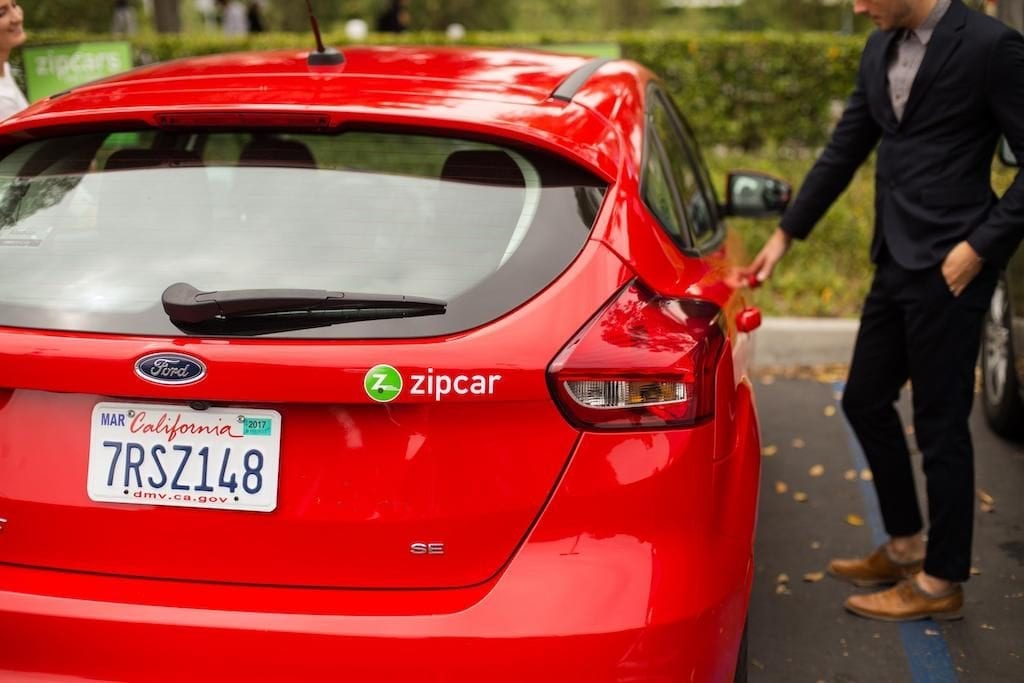 A promotional image of a Zipcar vehicle.