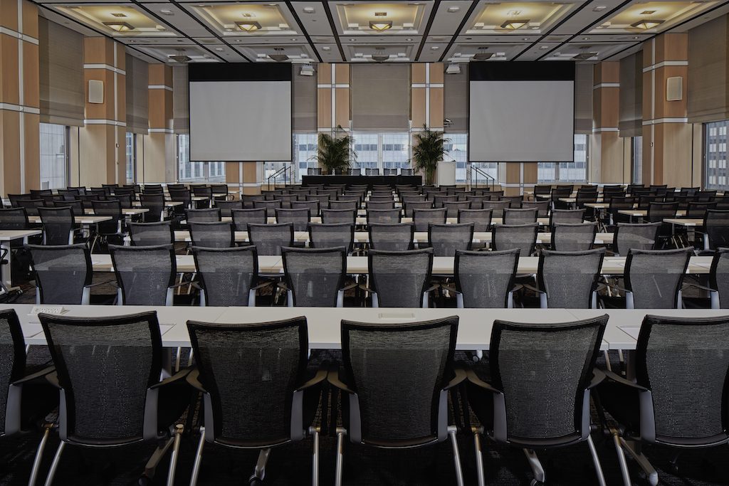 A promotion image of a Convene meeting space. Meetings account for a large amount of corporate travel spending.