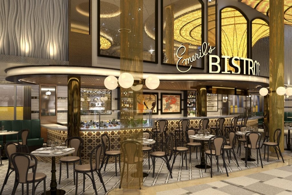 A rendering of Emeril's Bistro 1396, which will be on Carnival's upcoming ship, Mardi Gras.
