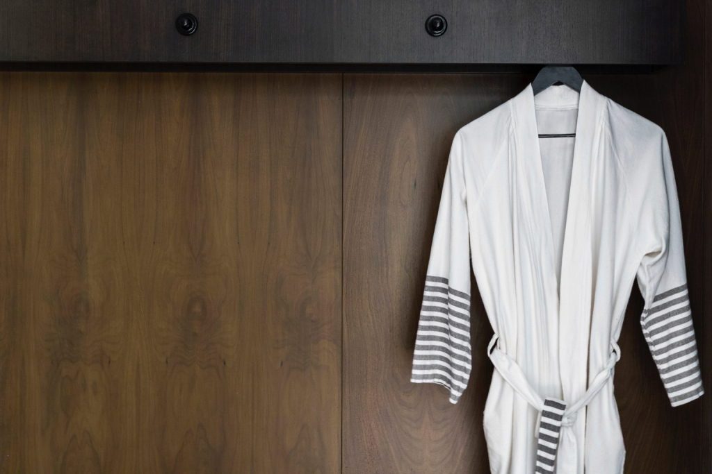 A Kimpton bathrobe. A lot of thought goes into what guests wear.