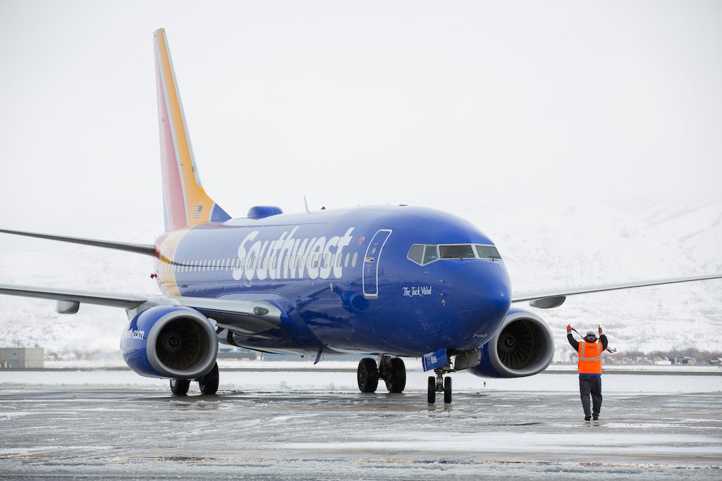 Southwest Airlines cold weather operations in Salt Lake City, Utah.