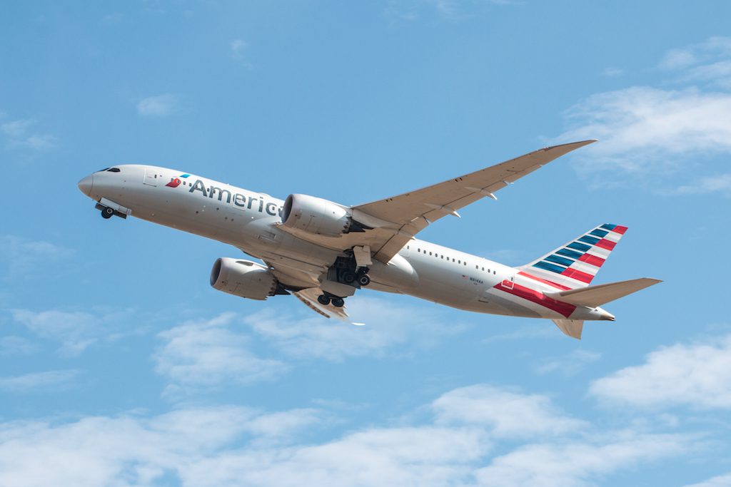 American Airlines Boeing 787. The airline will expand service to Africa and India once its second batch of the Dreamliners arrives in 2020. 