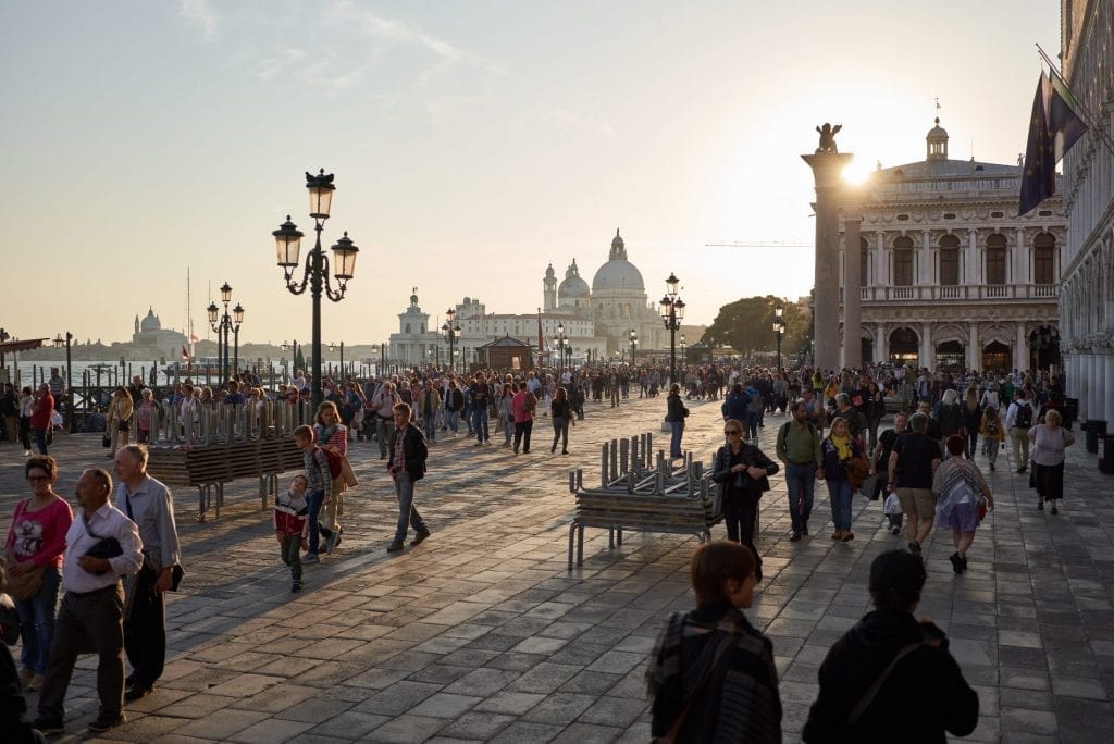 Visitors are shown in Venice, Italy, in this photo from October 2018. The number of U.S. citizens traveling abroad increased by 6 percent last year.