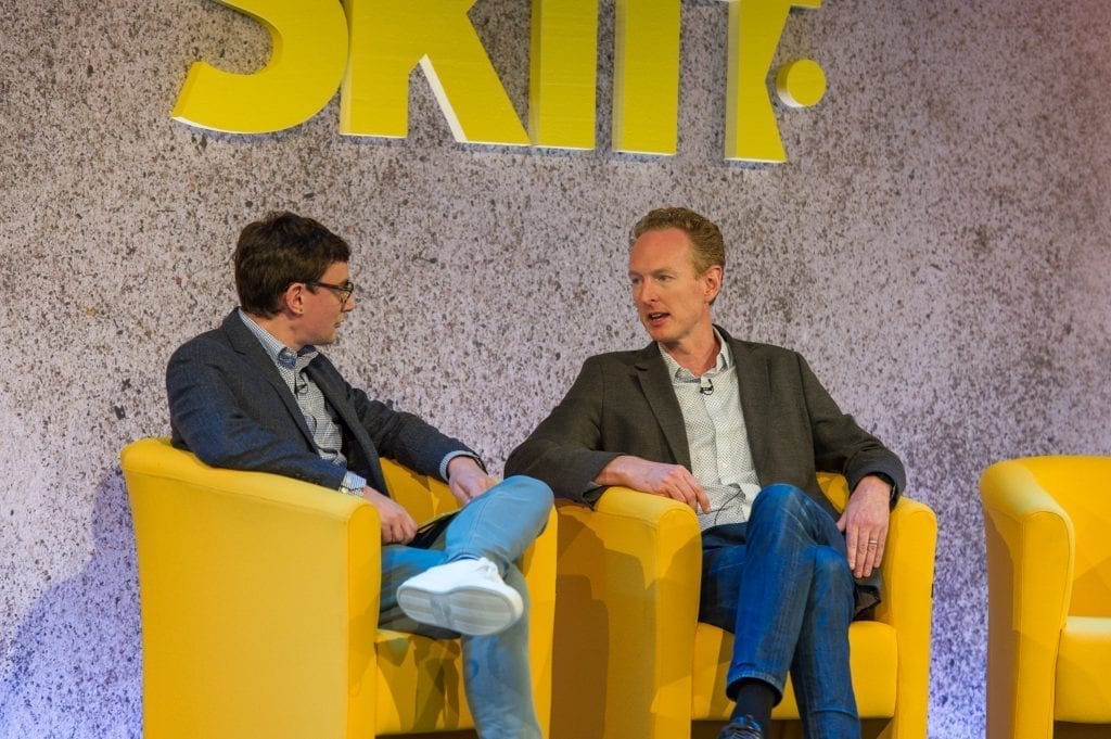 Jamie Heywood, Uber regional general manager for Northern and Eastern Europe, speaking at Skift Forum Europe. The company is preparing to go public.