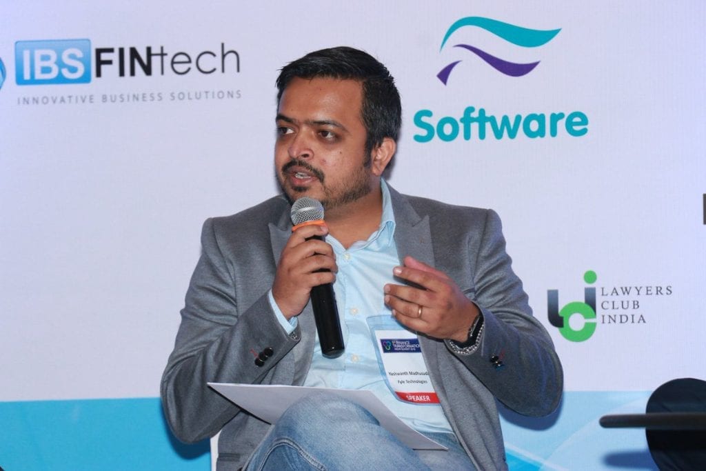Fyle CEO Yashwanth Madhusudan speaks at a conference in India in July 2018. The Bengaluru-based expense management software company has raised a round of funding.