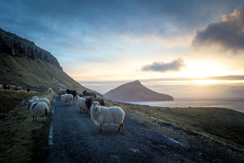Sunset on west coast of Streymoy island in the Faroe islands. The archipelago is trying to make an impact in terms of tourism.