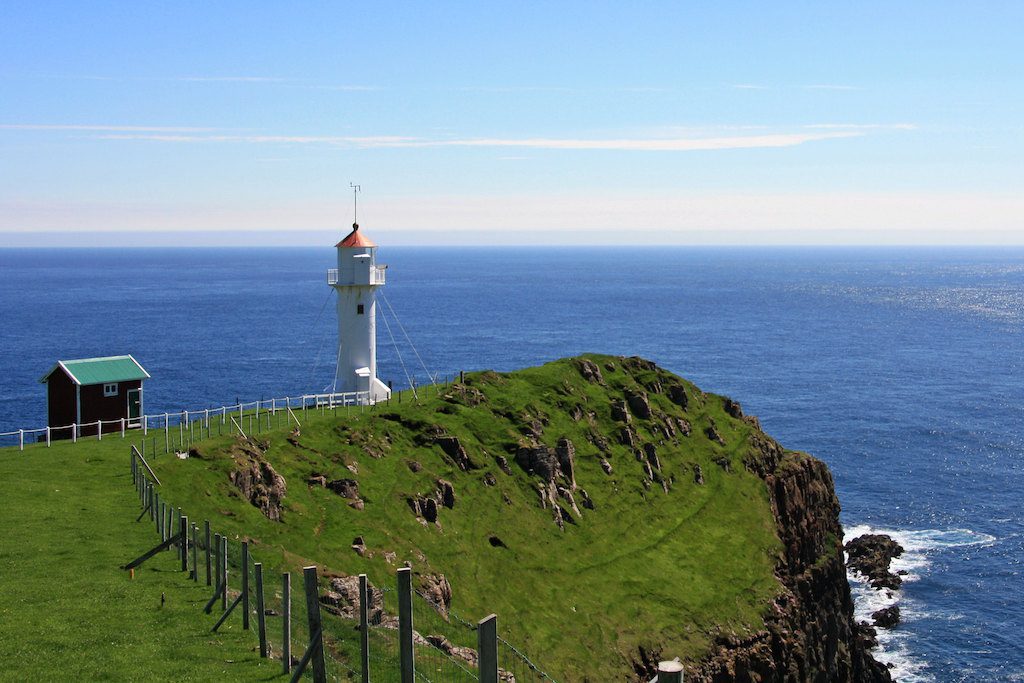 Akraberg Lighthouse, Suðuroy, Faroe Islands.