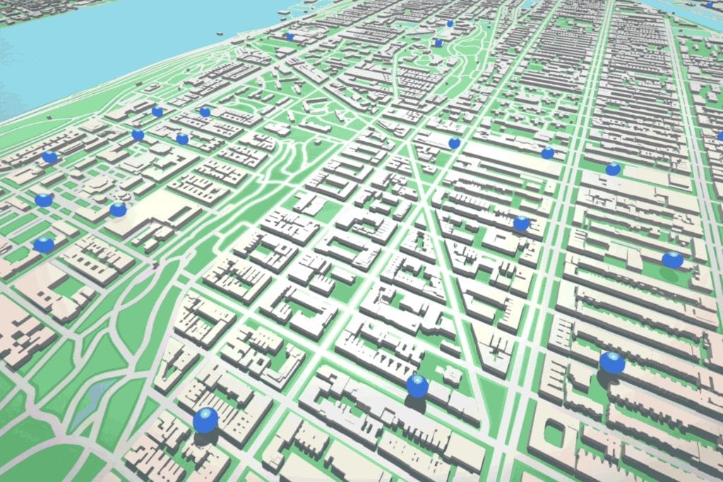 A stylized view of Google Maps. The product has updated its versions in many markets to add filters for pandemic-related guidance.