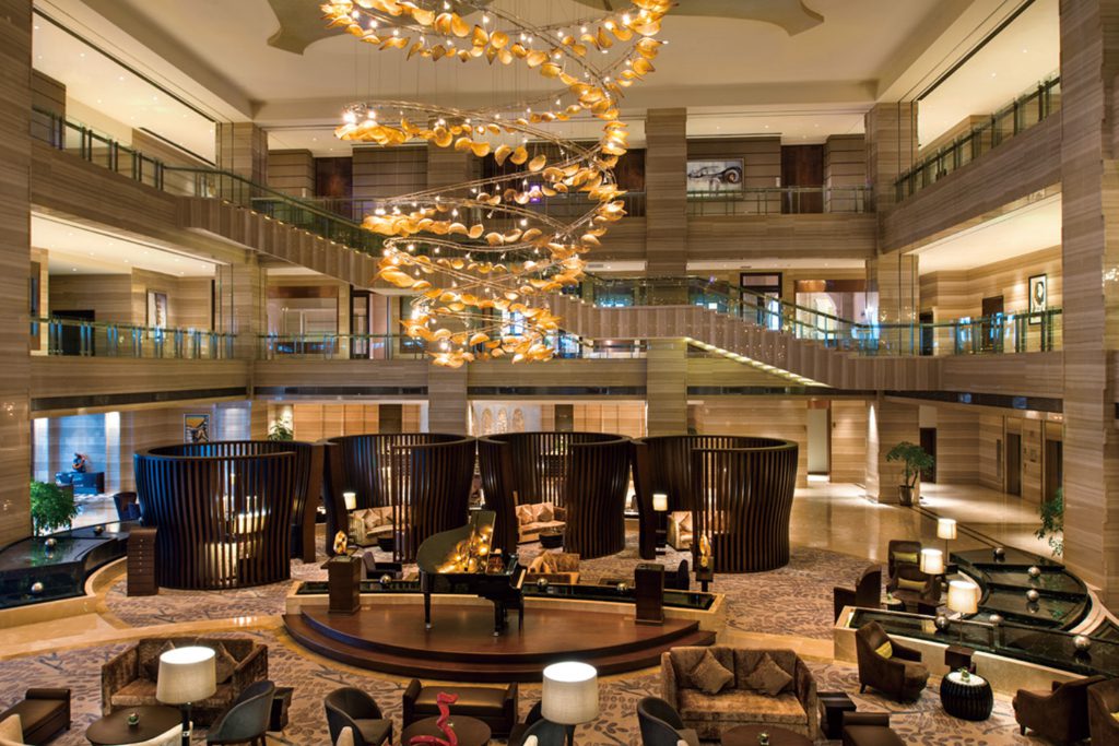 Shown here is the lobby of the Crowne Plaza Hefei Shi in Anhui Sheng, China. Parent company InterContinental Hotels has been changing its tech platform to offer more creative booking options.