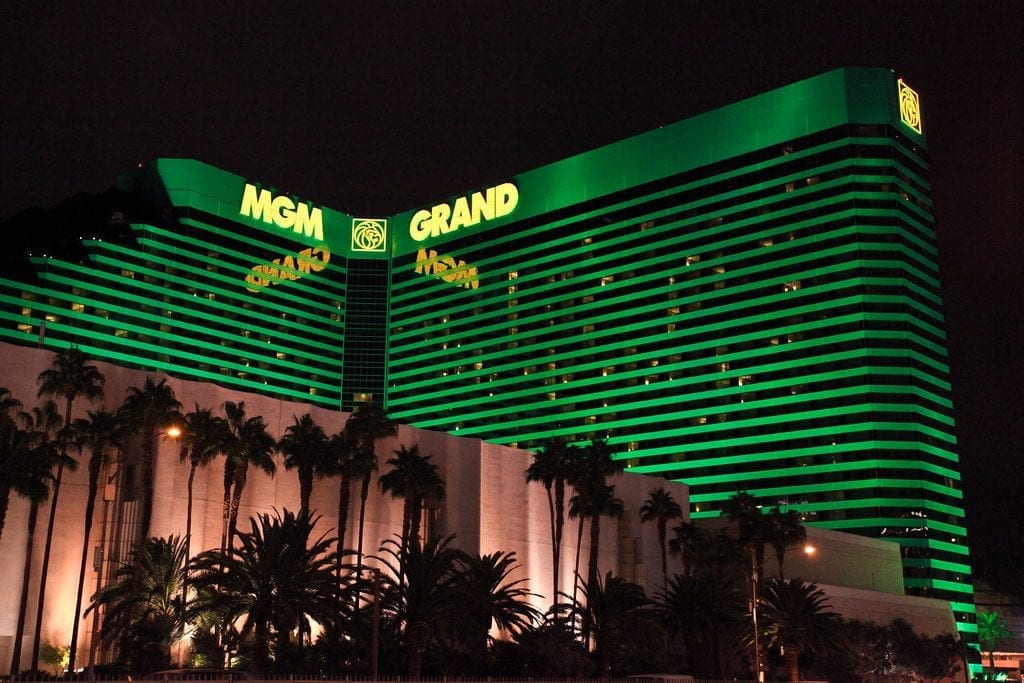 MGM Resorts said it had a data breach affecting 10.6 million guests. Pictured is one of its hotels, the MGM Grand in Las Vegas. 