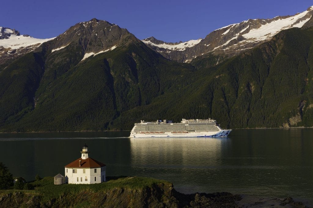Norwegian Bliss is shown in the Lynn Canal in Southeast Alaska in this promotional photo. The destination is anticipating a major increase in passengers this year.