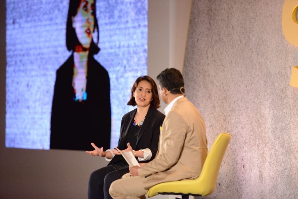 Aireen Omar, the deputy group CEO of the AirAsia Group for technology and digital, speaks with Skift Airline Weekly Editor Madhu Unnikrishnan at Skift Asia Forum in Singapore on May 27, 2019. 
