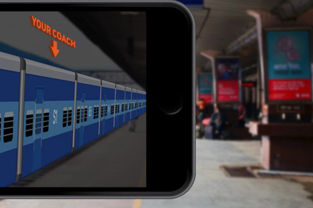 An illustration of how consumers can use the Ixigo trains app to overlay a digital image and discover which train car their ticketed seat is in. Ixigo CEO Aloke Bajpai said the startup he co-founded is now achieving rapid growth.