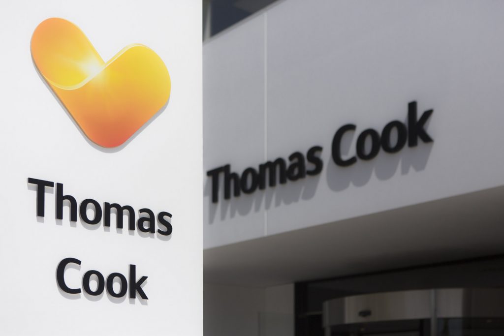 Thomas Cook's office in Palma, Majorca. The company announced a big half-year loss.