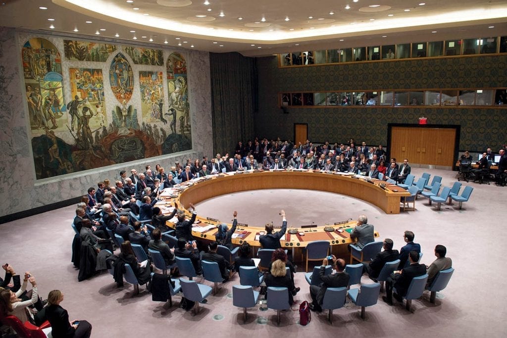 An image of the United Nations Security Council meeting in New York. Interprefy is a startup that aims to provide remote interpreters for events.