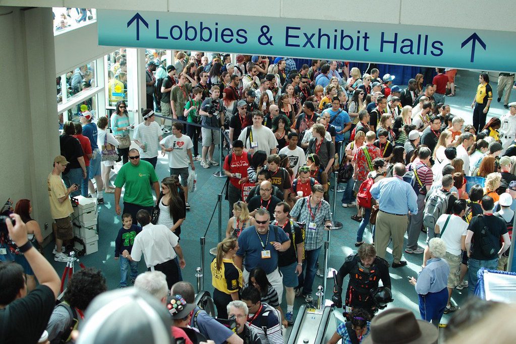 Crowds at the San Diego Convention Center. 