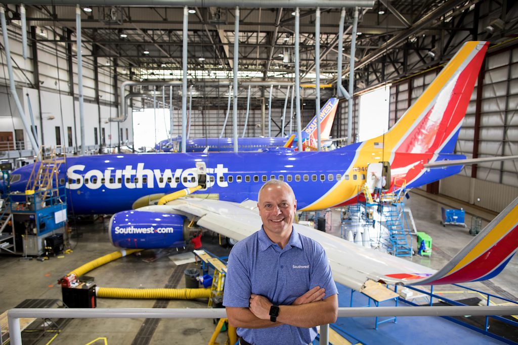 Corey Culbertson is Southwest's senior manager of airframe field services and handles the airline's airplane painting schedule. 