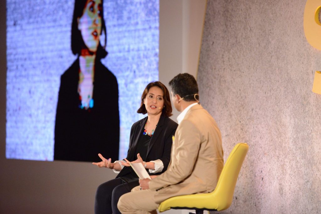 Aireen Omar, deputy group CEO for technology and digital at AirAsia speaking with Skift Airline Weekly Editor Madhu Unnikrishnan at Skift Forum Asia in Singapore on May 27, 2019. 