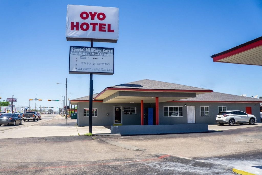 An Oyo Hotel in Killeen, Texas. One of Oyo's backers SoftBank Group is preparing to report earnings for the October-December quarter.